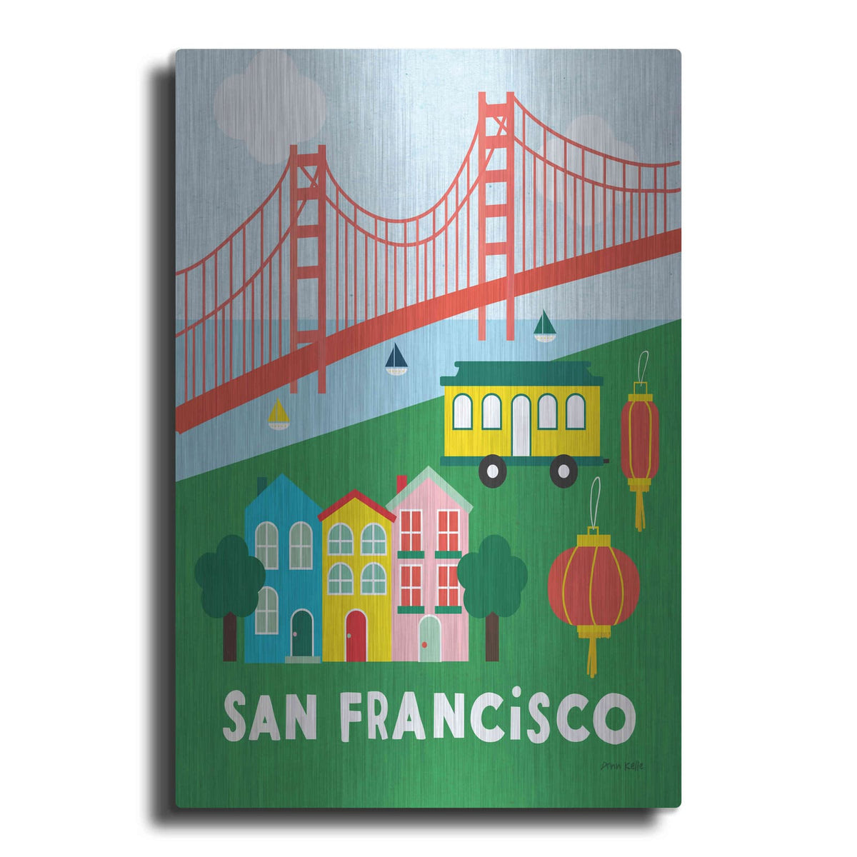 'City Fun San Francisco' by Ann Kelle – Metal Wall Art
