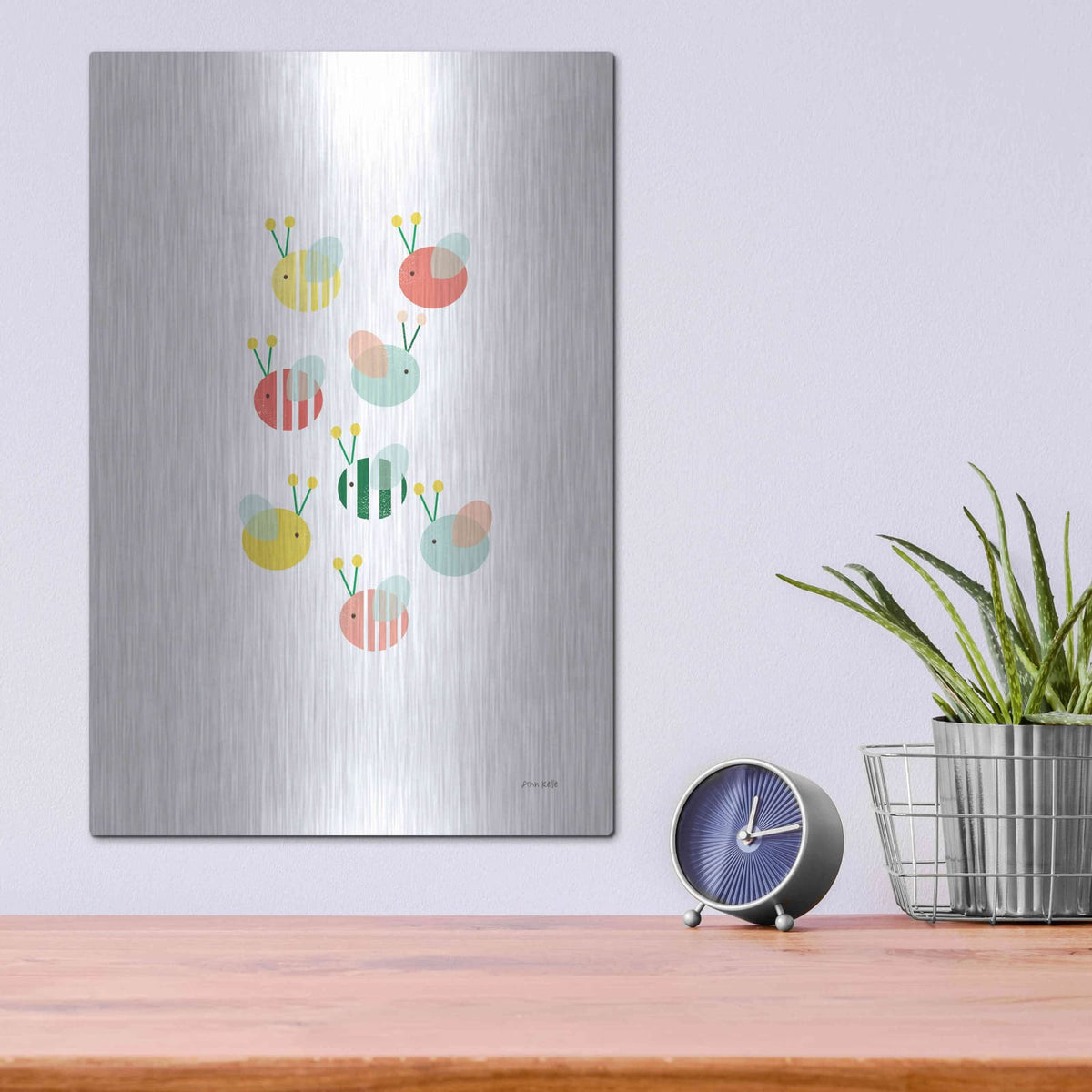 'Bumblebee Friends' by Ann Kelle – Metal Wall Art, 12x16 room view