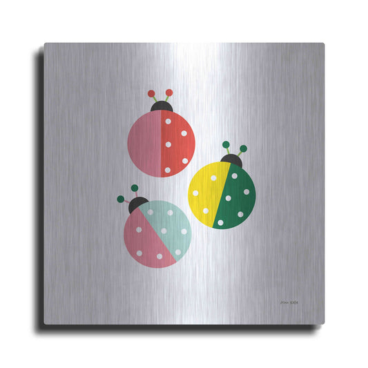 Luxe Metal Art 'Ladybugs Three' by Ann Kelle Designs, Metal Wall Art