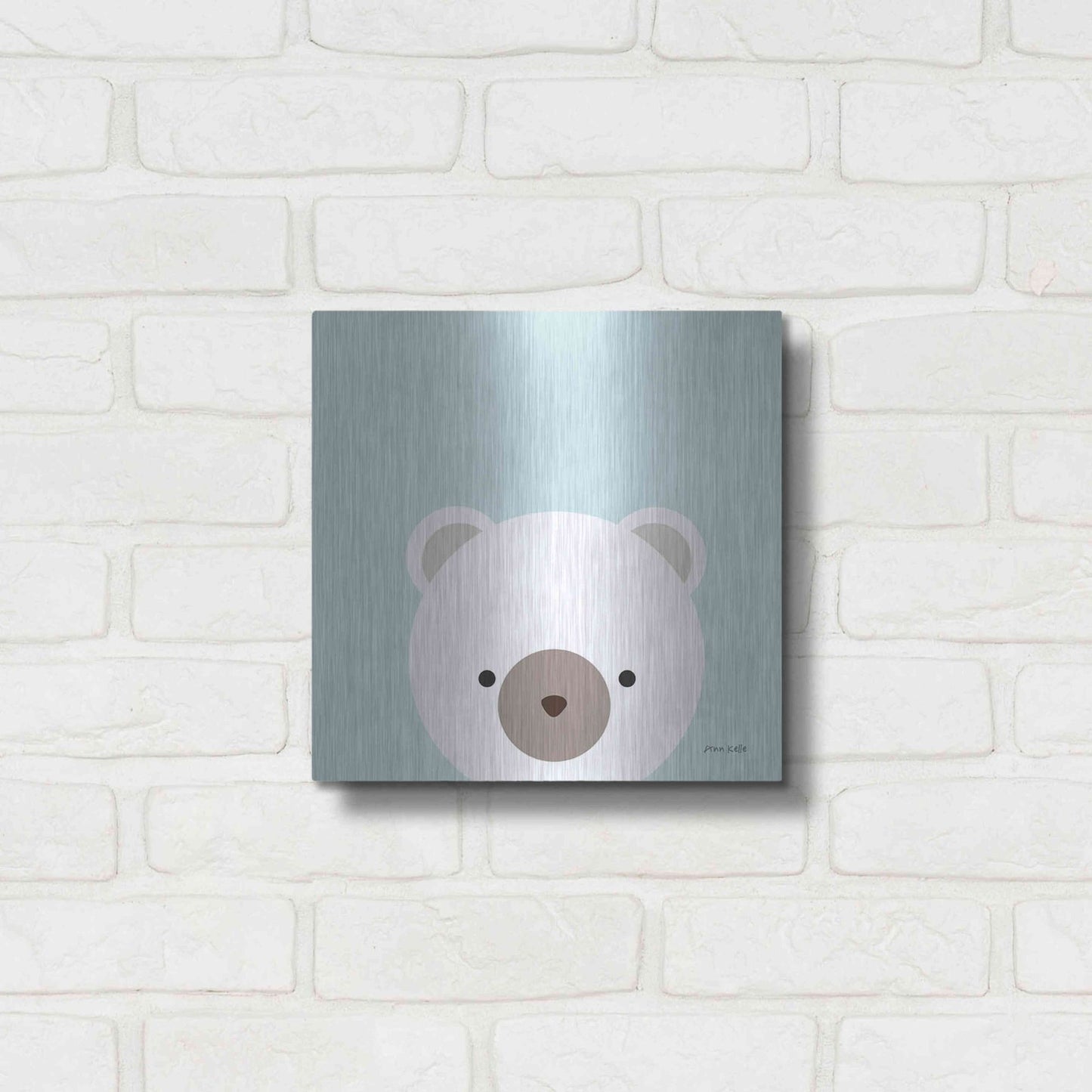 Luxe Metal Art 'Cuddly Bear' by Ann Kelle Designs, Metal Wall Art,12x12