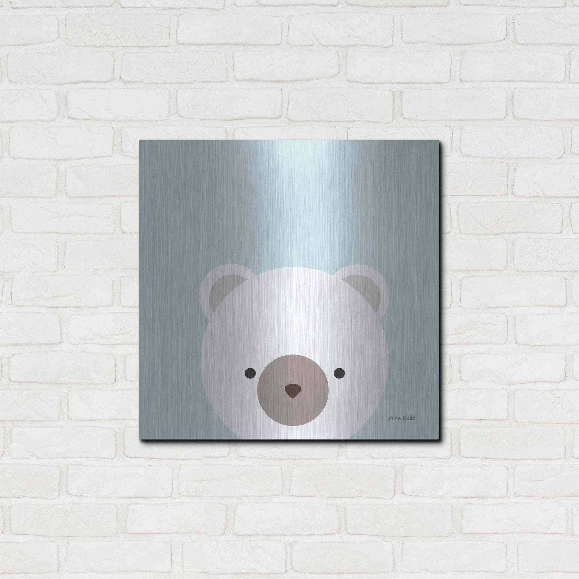 Luxe Metal Art 'Cuddly Bear' by Ann Kelle Designs, Metal Wall Art,24x24