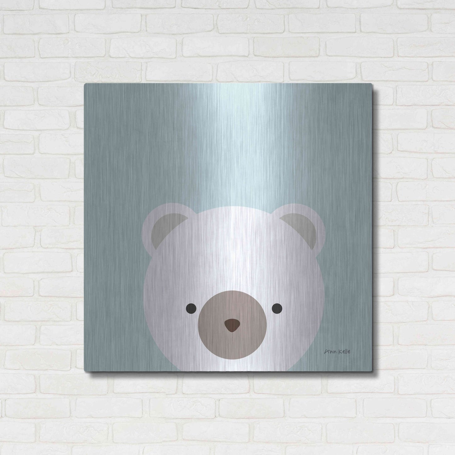 Luxe Metal Art 'Cuddly Bear' by Ann Kelle Designs, Metal Wall Art,36x36