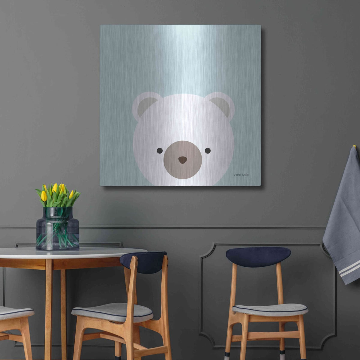'Cuddly Bear' by Ann Kelle – Metal Wall Art, 36x36 room view