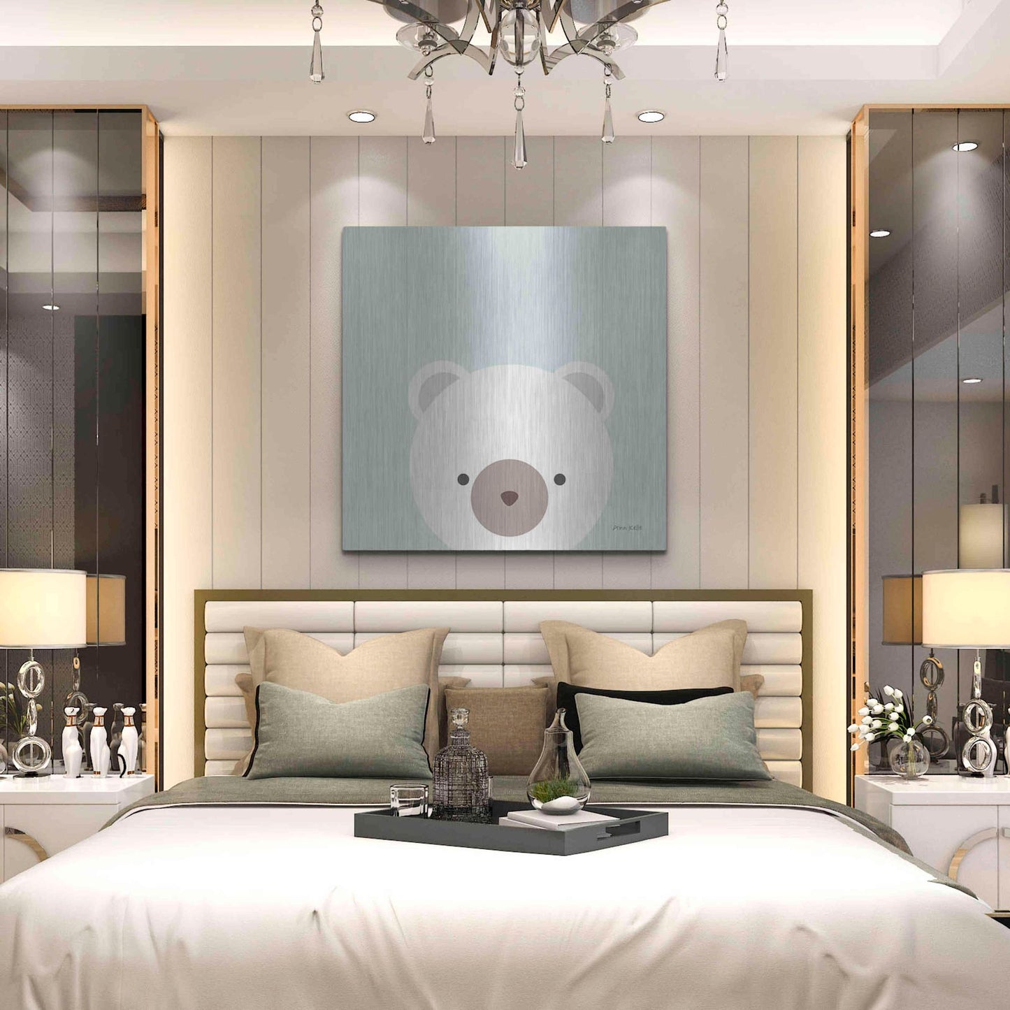 Luxe Metal Art 'Cuddly Bear' by Ann Kelle Designs, Metal Wall Art,36x36