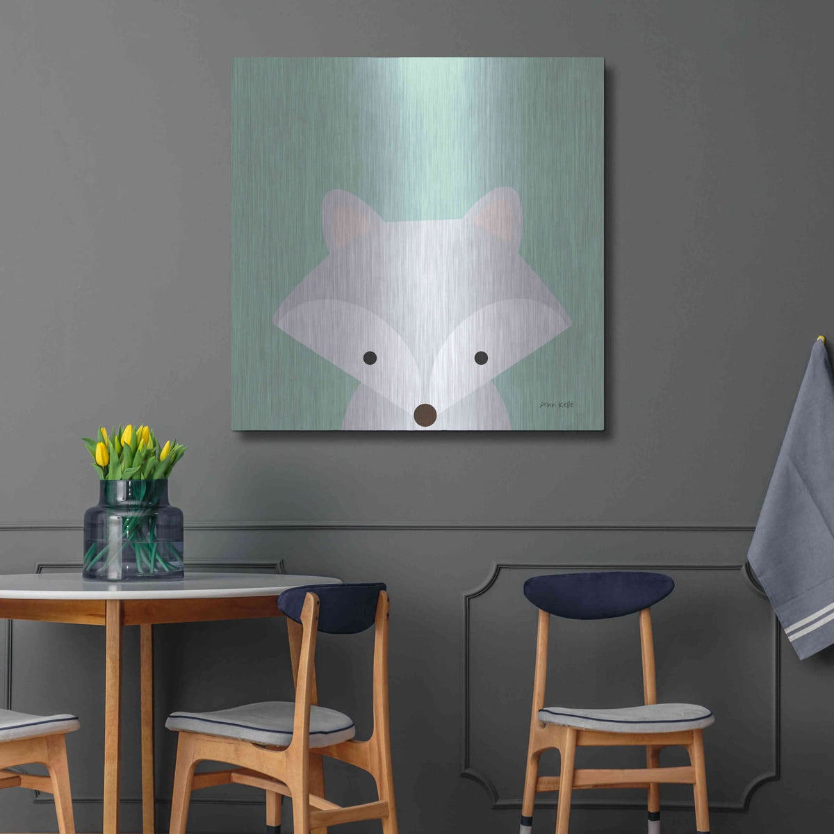 'Cuddly Fox' by Ann Kelle – Metal Wall Art, 36x36 room view