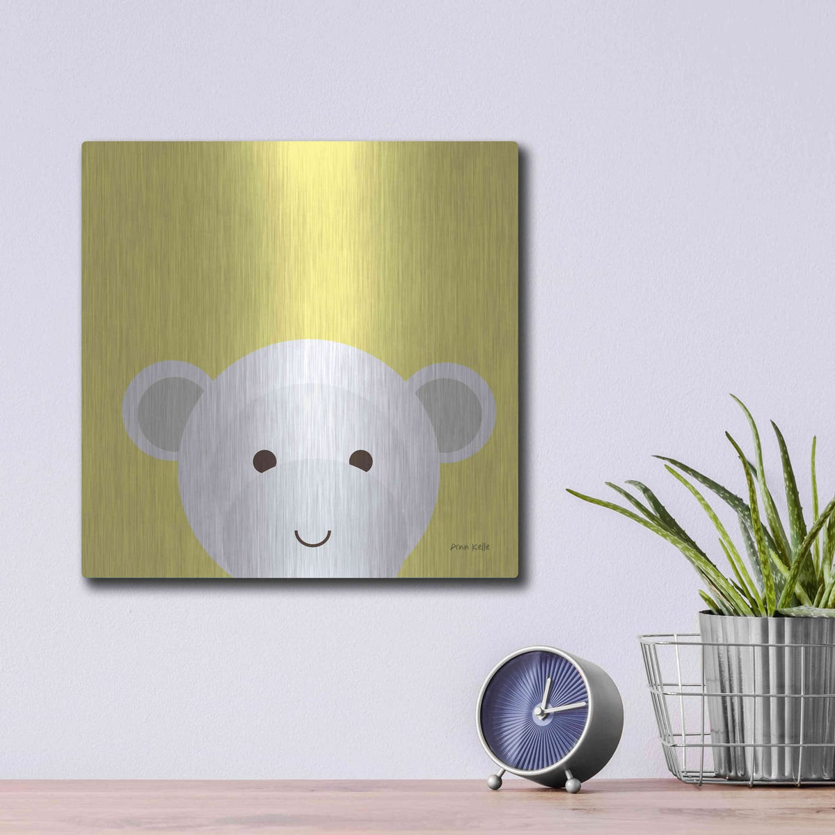 'Cuddly Monkey' by Ann Kelle – Metal Wall Art, 12x12 room view
