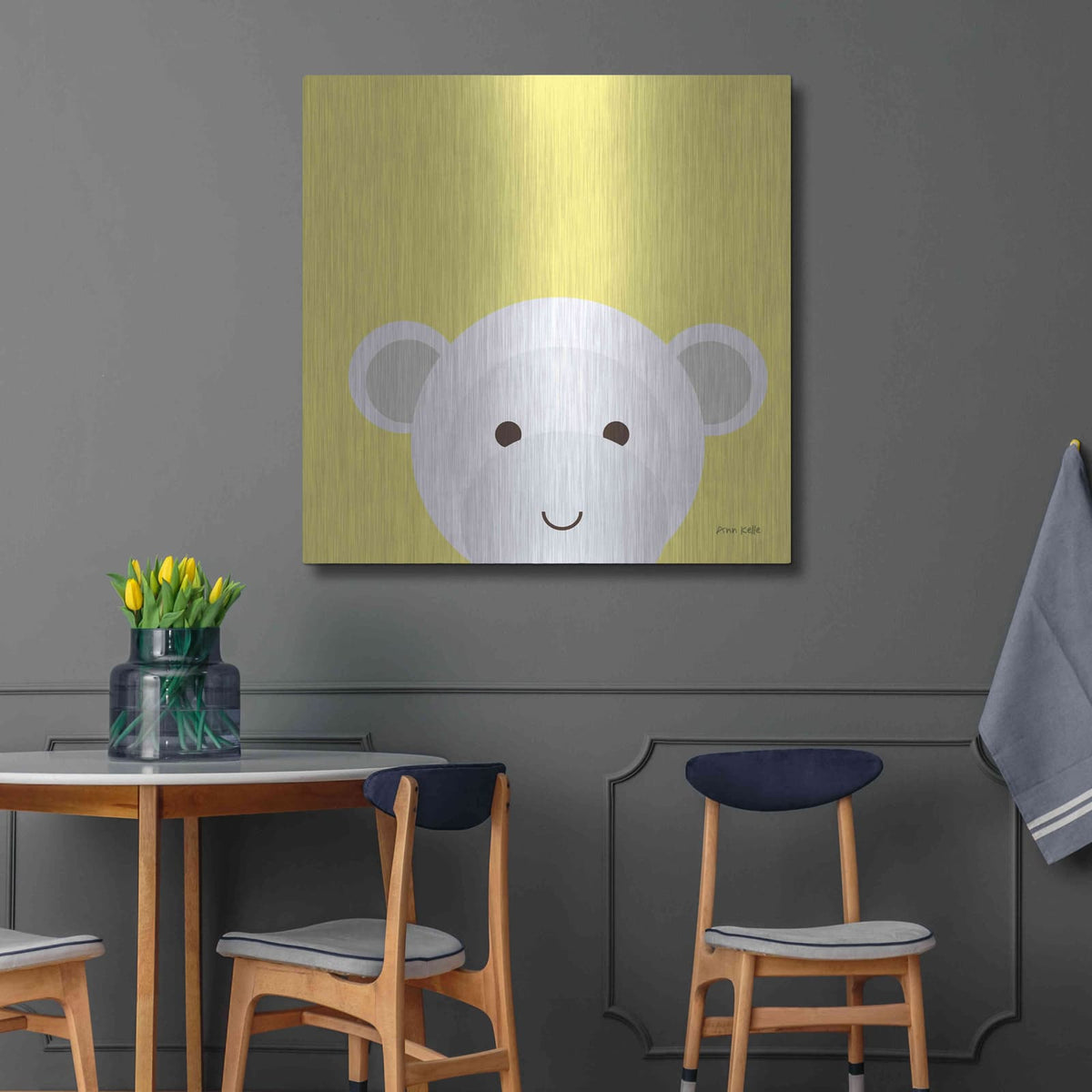 'Cuddly Monkey' by Ann Kelle – Metal Wall Art, 36x36 room view