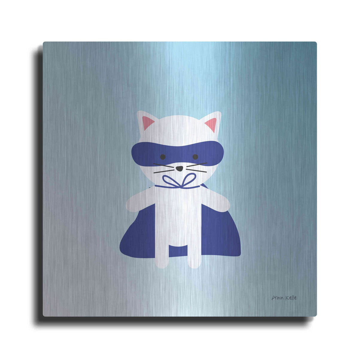 'Cat Super Hero' by Ann Kelle – Metal Wall Art