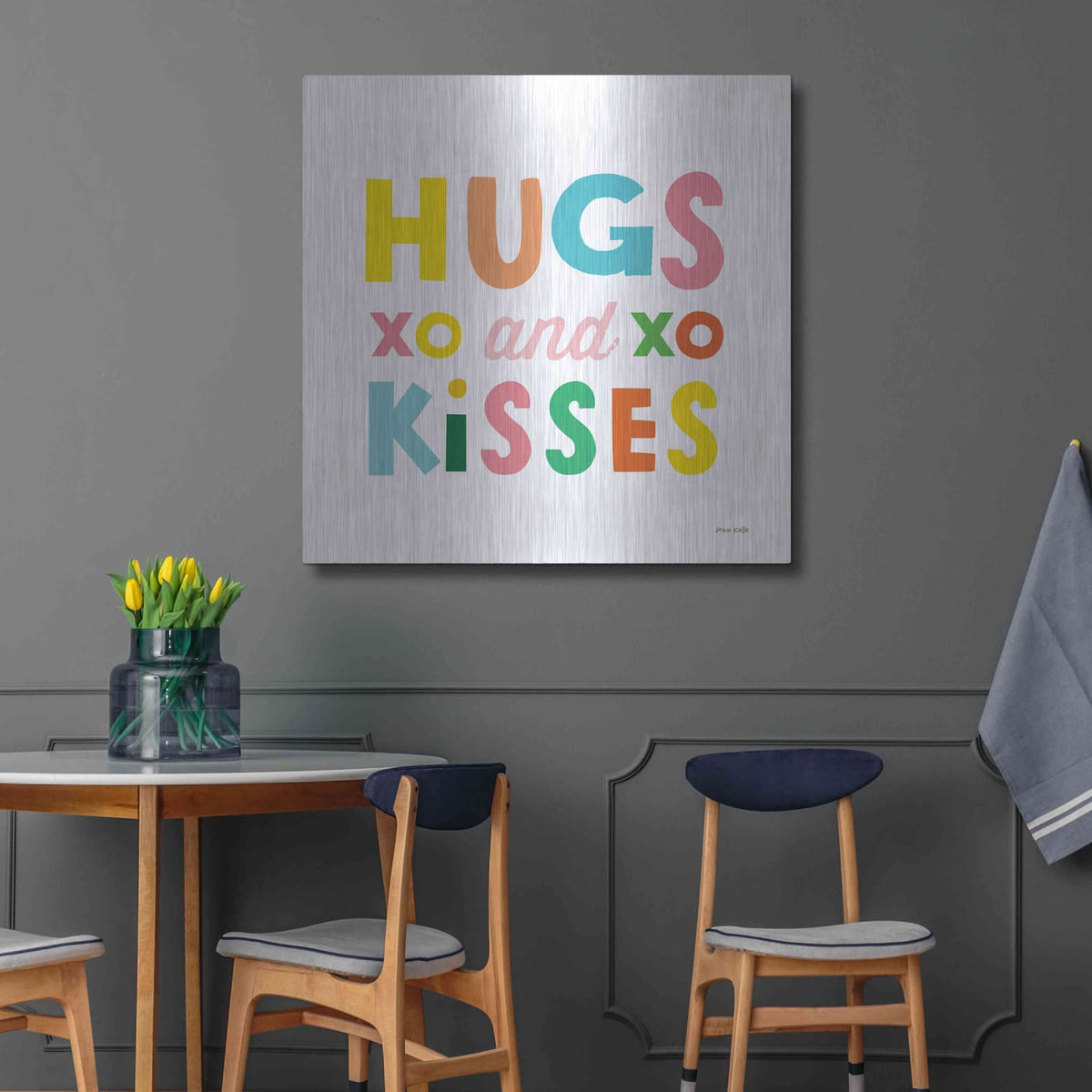 'Hugs and Kisses' by Ann Kelle – Metal Wall Art, 36x36 room view