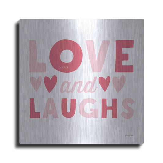 Luxe Metal Art 'Love and Laughs Pink' by Ann Kelle Designs, Metal Wall Art