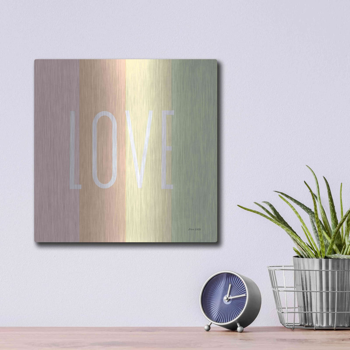 'Love Rainbow' by Ann Kelle – Metal Wall Art, 12x12 room view