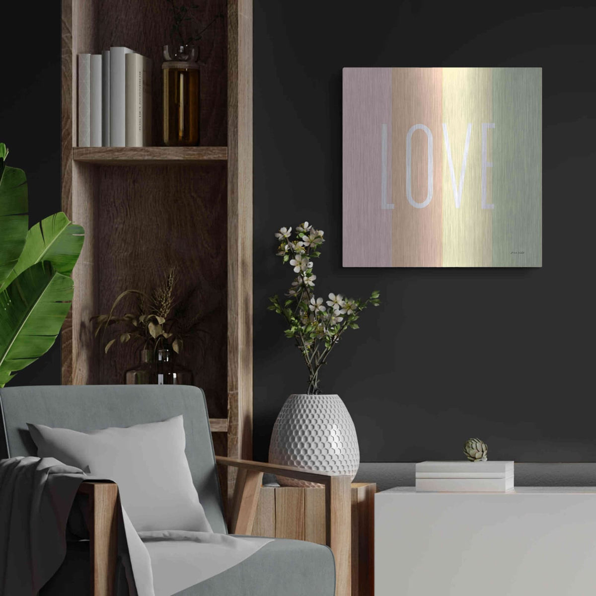 'Love Rainbow' by Ann Kelle – Metal Wall Art, 24x24 room view