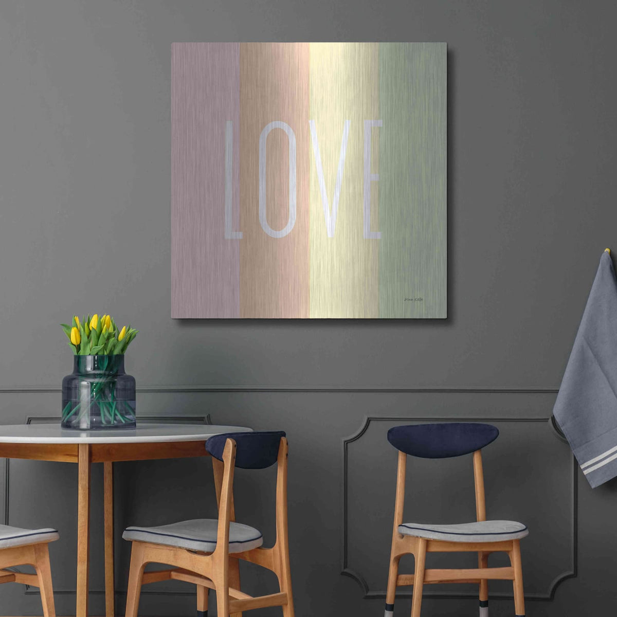 'Love Rainbow' by Ann Kelle – Metal Wall Art, 36x36 room view