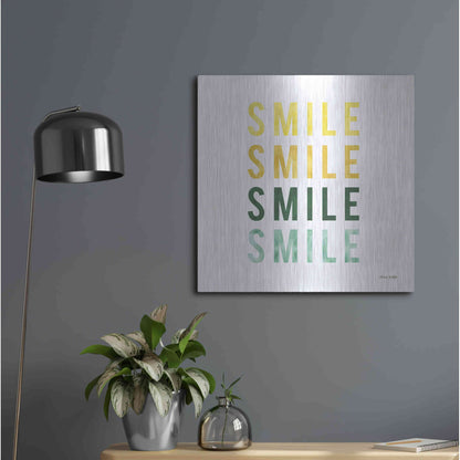 Luxe Metal Art 'Smile Smile' by Ann Kelle Designs, Metal Wall Art,24x24