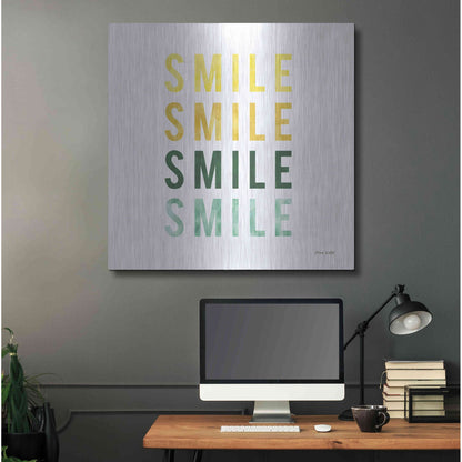 Luxe Metal Art 'Smile Smile' by Ann Kelle Designs, Metal Wall Art,36x36