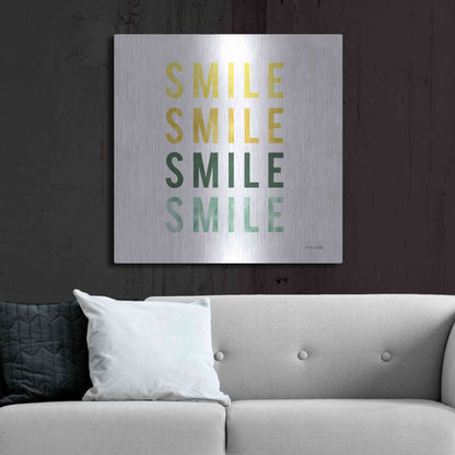 Luxe Metal Art 'Smile Smile' by Ann Kelle Designs, Metal Wall Art,36x36