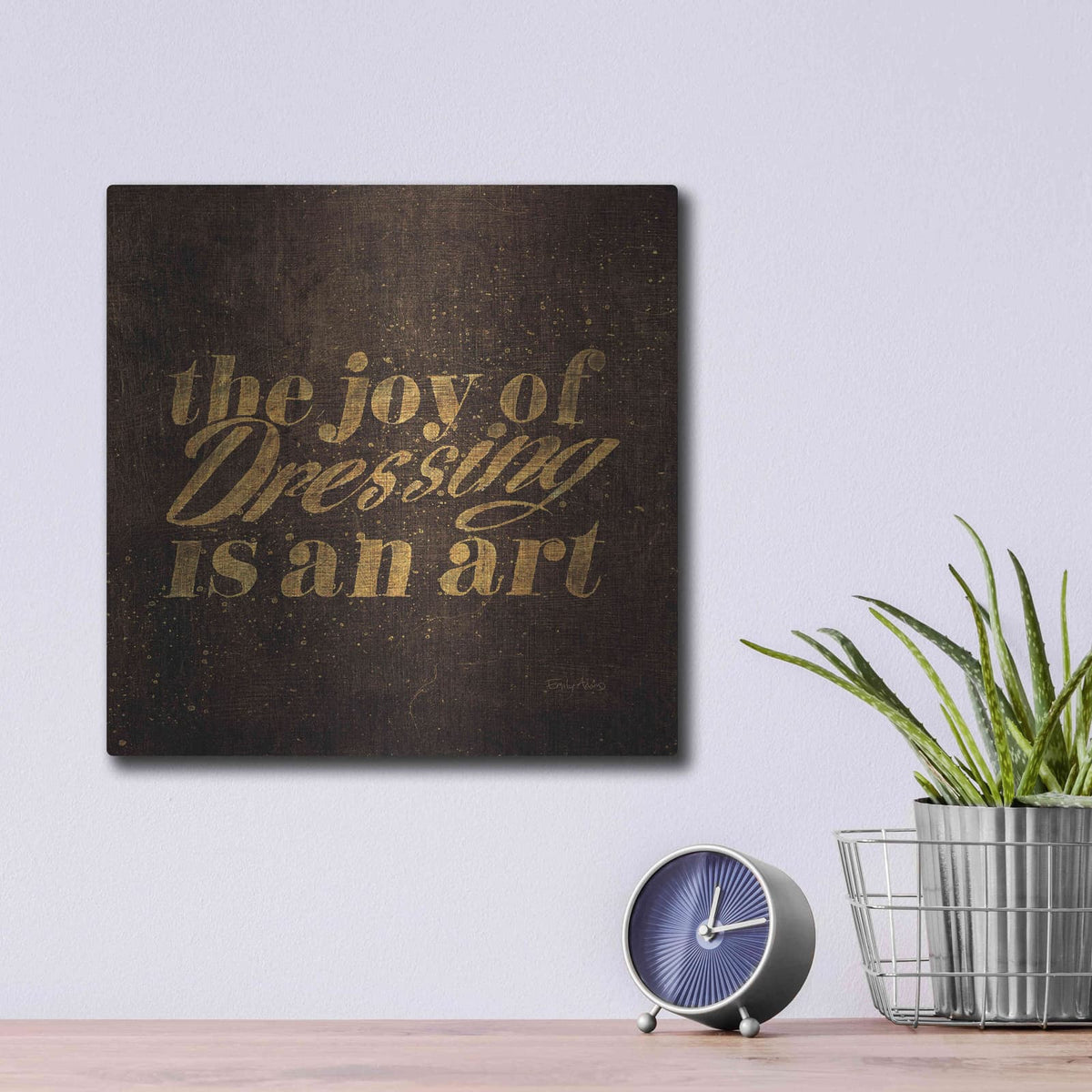 'Shoe Fetish Quotes V' by Emily Adams – Metal Wall Art, 12x12 room view