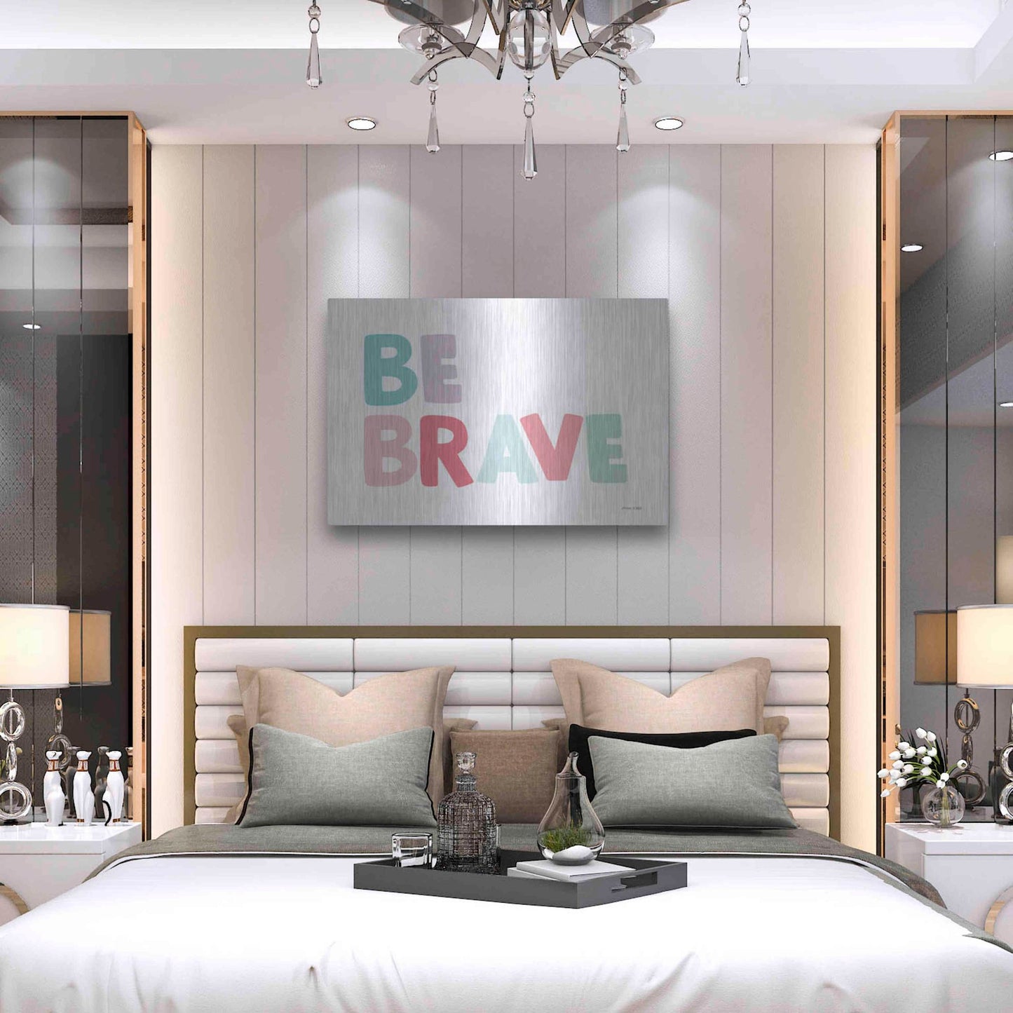 Luxe Metal Art 'Be Brave' by Ann Kelle Designs, Metal Wall Art,36x24