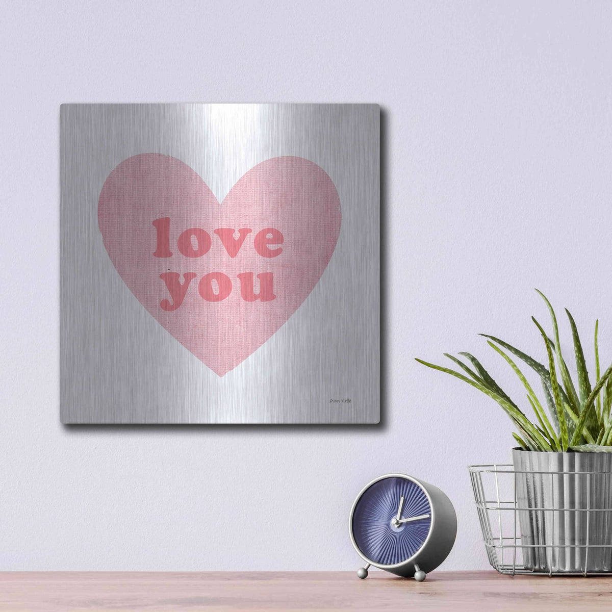 'Love Heart' by Ann Kelle – Metal Wall Art, 12x12 room view