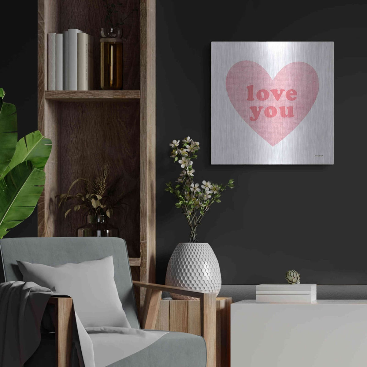 'Love Heart' by Ann Kelle – Metal Wall Art, 24x24 room view