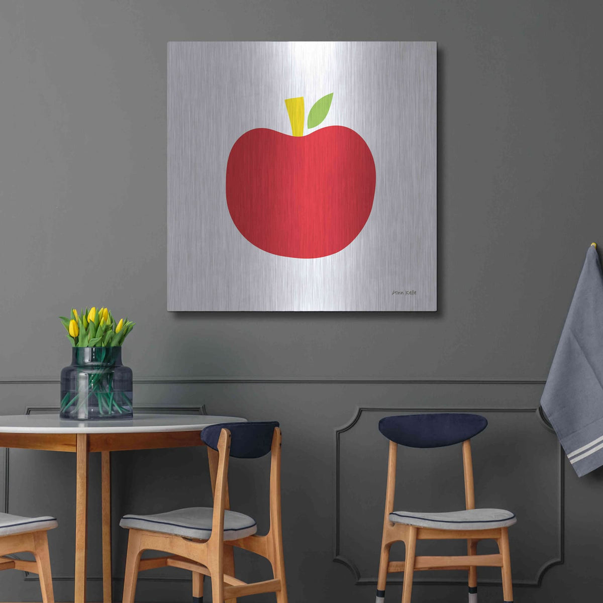 'Red Apple' by Ann Kelle – Metal Wall Art, 36x36 room view