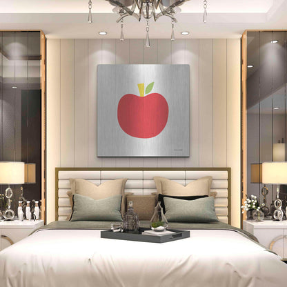 Luxe Metal Art 'Red Apple' by Ann Kelle Designs, Metal Wall Art,36x36