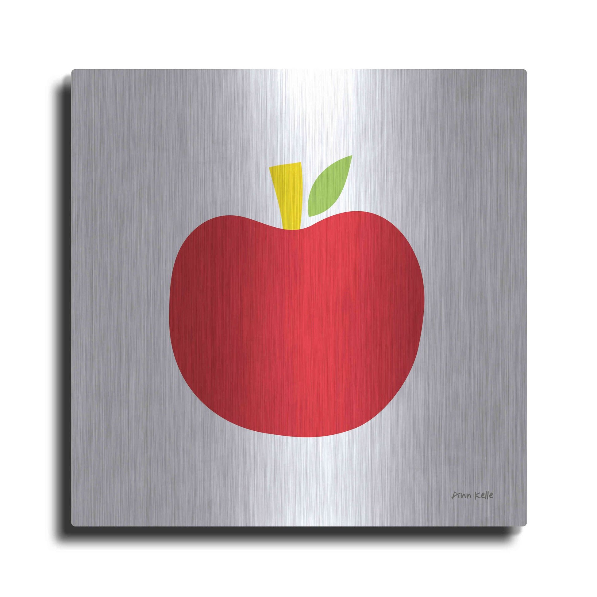 Luxe Metal Art 'Red Apple' by Ann Kelle Designs, Metal Wall Art