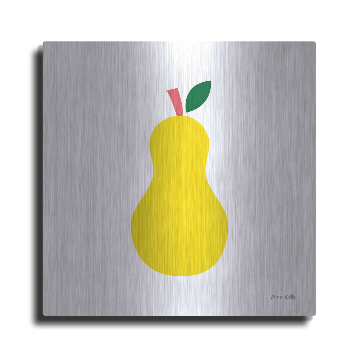 'Yellow Pear' by Ann Kelle – Metal Wall Art