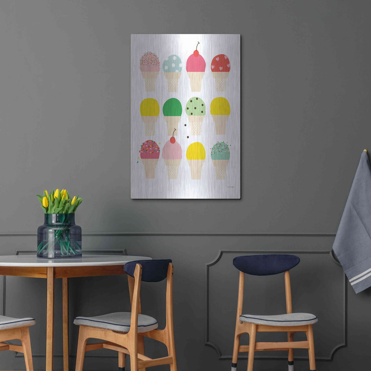 'Ice Cream Fun' by Ann Kelle – Metal Wall Art, 24x36 room view