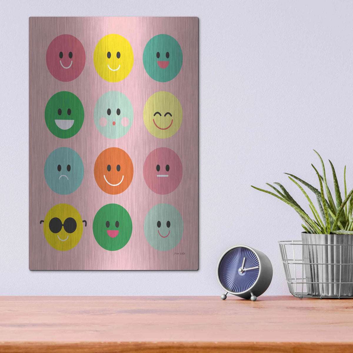 'Happy Circles' by Ann Kelle – Metal Wall Art, 12x16 room view