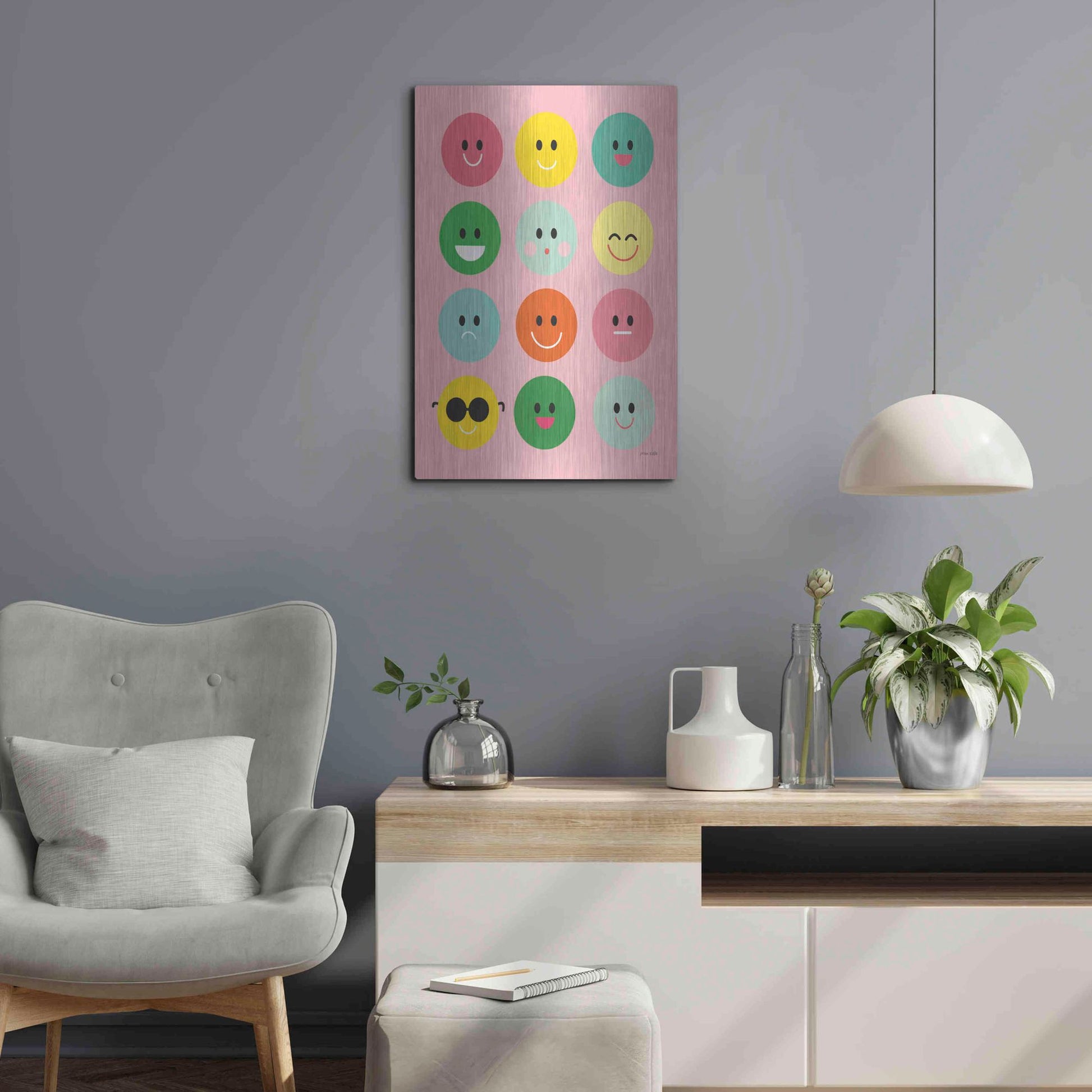 Luxe Metal Art 'Happy Circles' by Ann Kelle Designs, Metal Wall Art,16x24