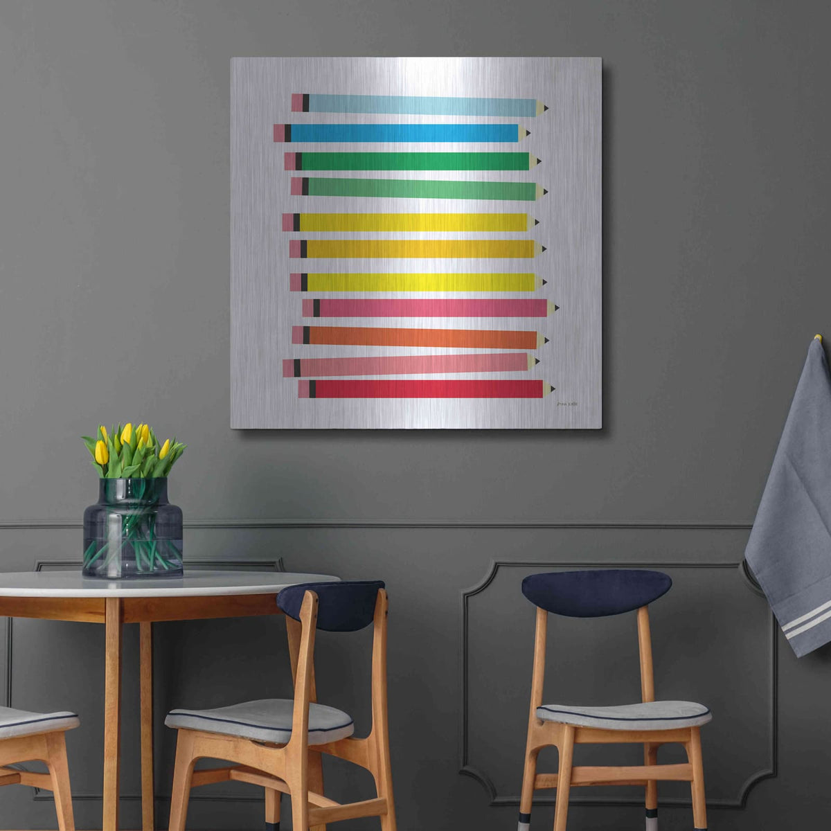 'Colored Pencils' by Ann Kelle – Metal Wall Art, 36x36 room view