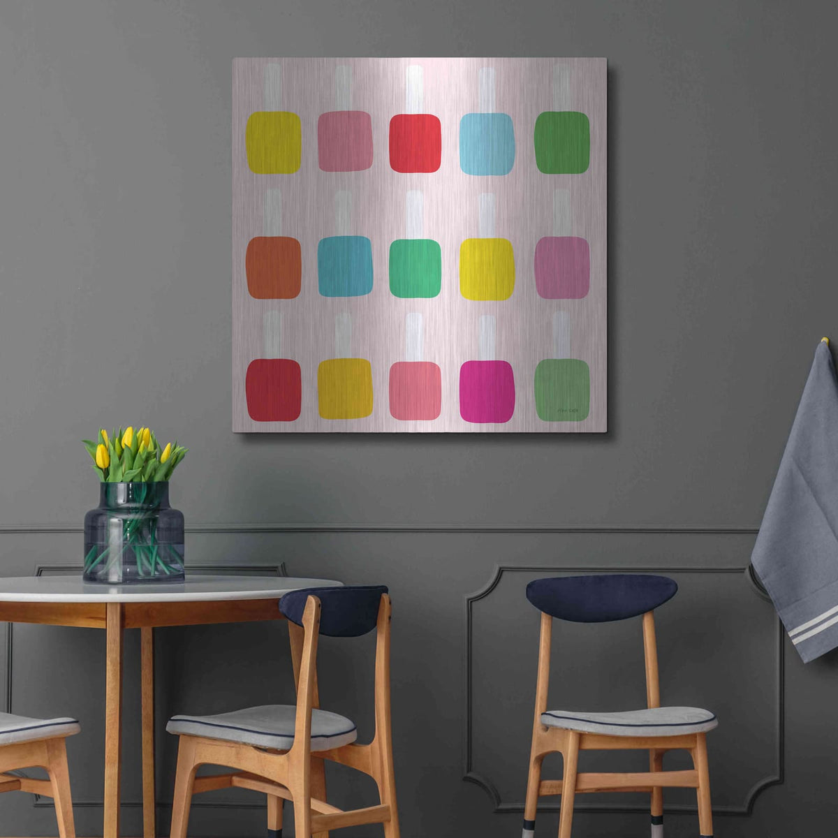 'Nail Polish Fun' by Ann Kelle – Metal Wall Art, 36x36 room view