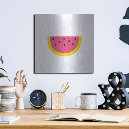 Luxe Metal Art 'Watermelon' by Ann Kelle Designs, Metal Wall Art,12x12