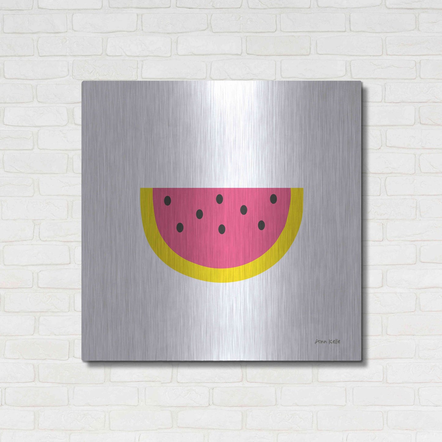 Luxe Metal Art 'Watermelon' by Ann Kelle Designs, Metal Wall Art,36x36