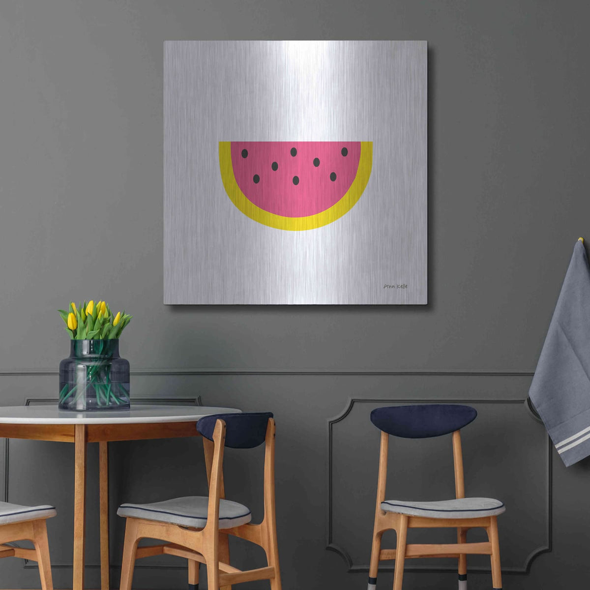 'Watermelon' by Ann Kelle – Metal Wall Art, 36x36 room view