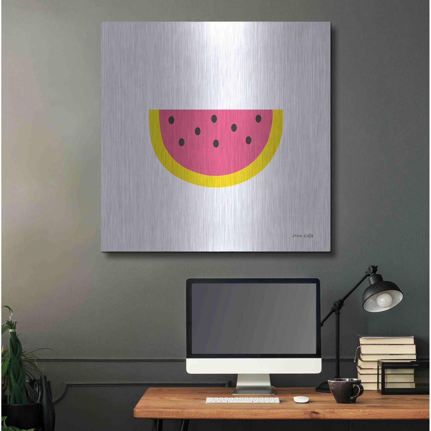 Luxe Metal Art 'Watermelon' by Ann Kelle Designs, Metal Wall Art,36x36