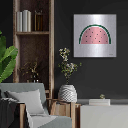 Luxe Metal Art 'Watermelon 2' by Ann Kelle Designs, Metal Wall Art,24x24