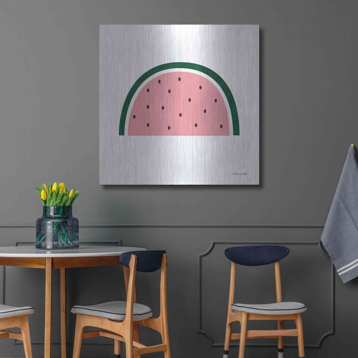 'Watermelon 2' by Ann Kelle – Metal Wall Art, 36x36 room view
