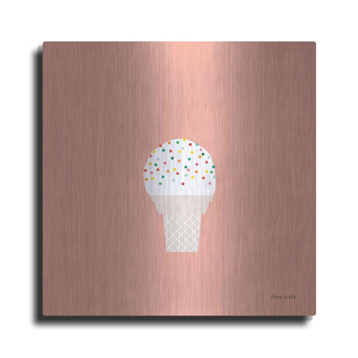'Ice Cream Cone I' by Ann Kelle – Metal Wall Art