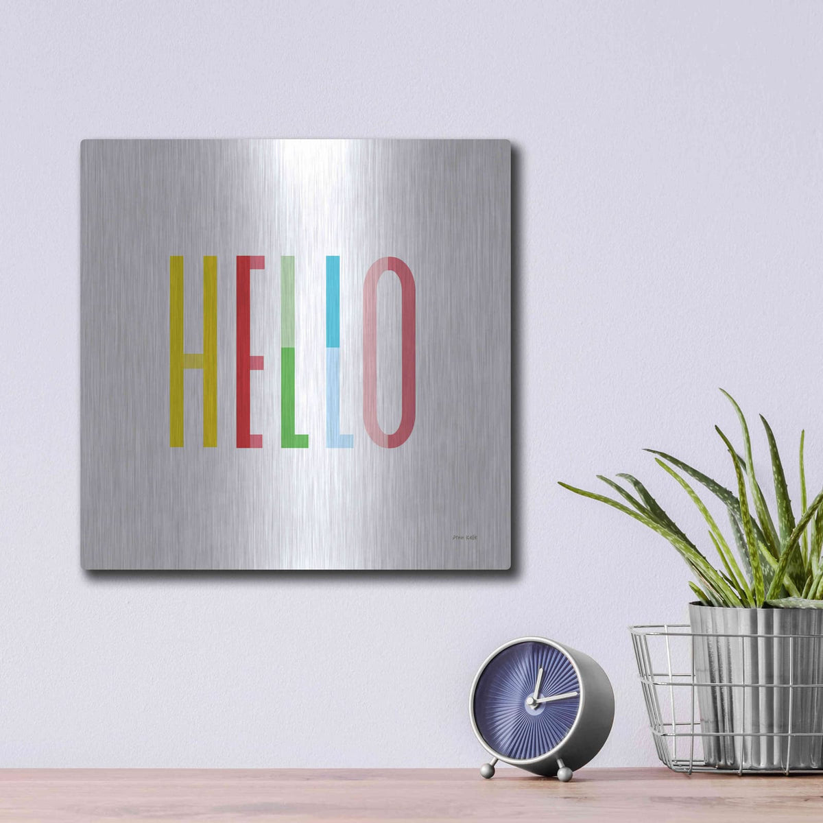 'Hello' by Ann Kelle – Metal Wall Art, 12x12 room view