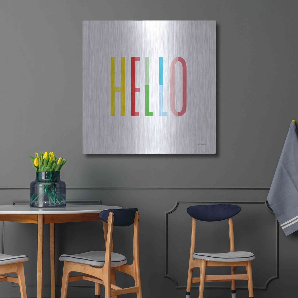 'Hello' by Ann Kelle – Metal Wall Art, 36x36 room view