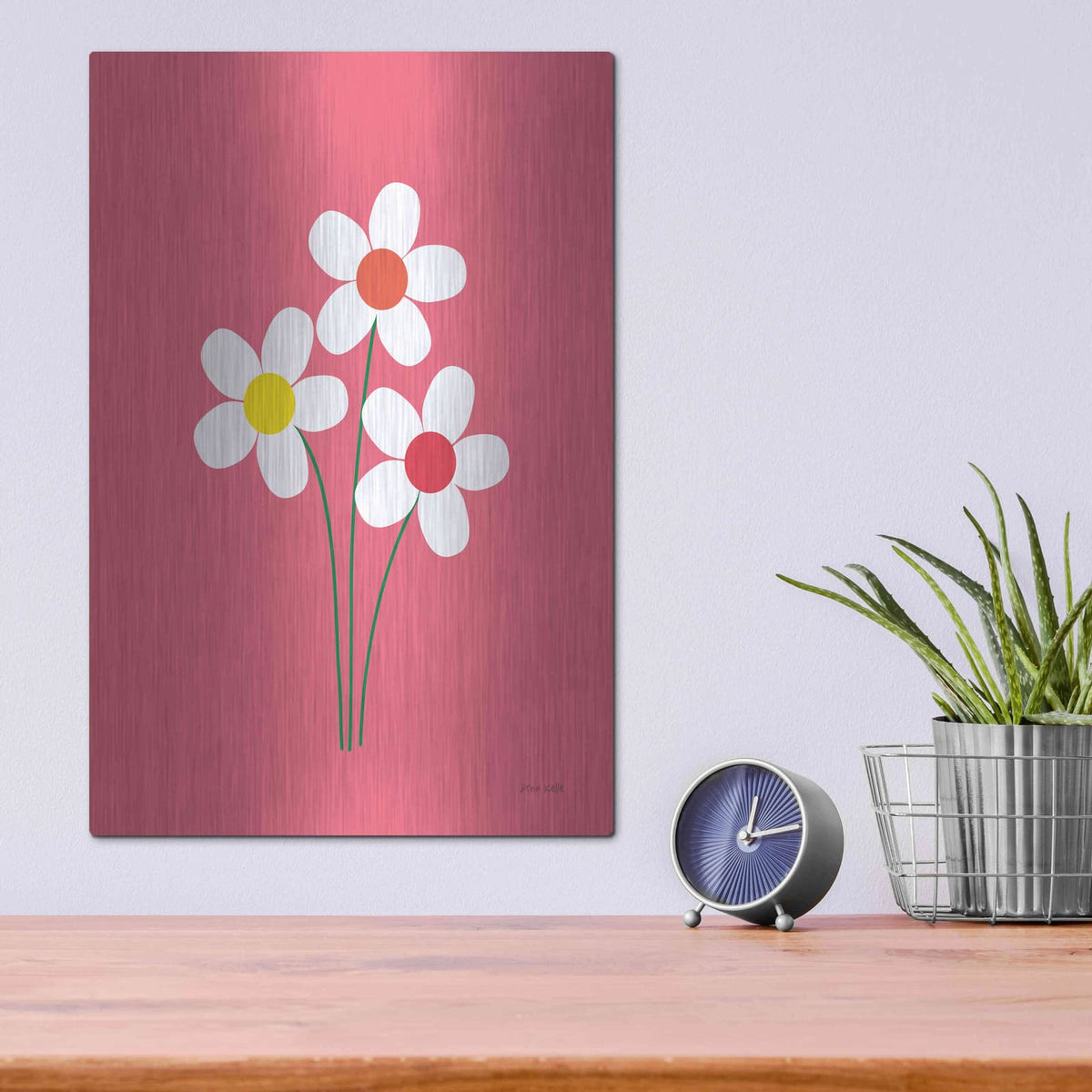 'Daisies I' by Ann Kelle – Metal Wall Art, 12x16 room view