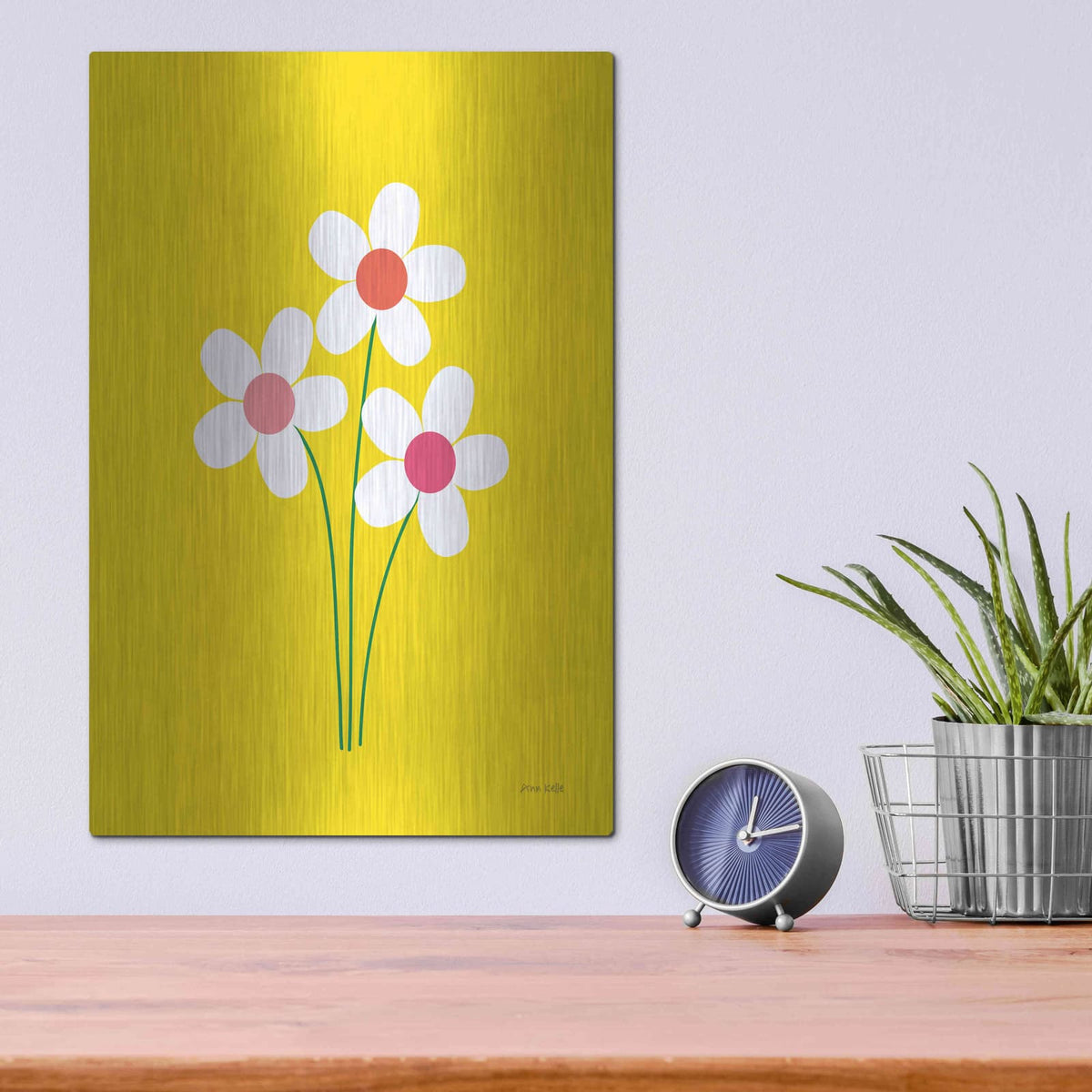 'Daisies II' by Ann Kelle – Metal Wall Art, 12x16 room view