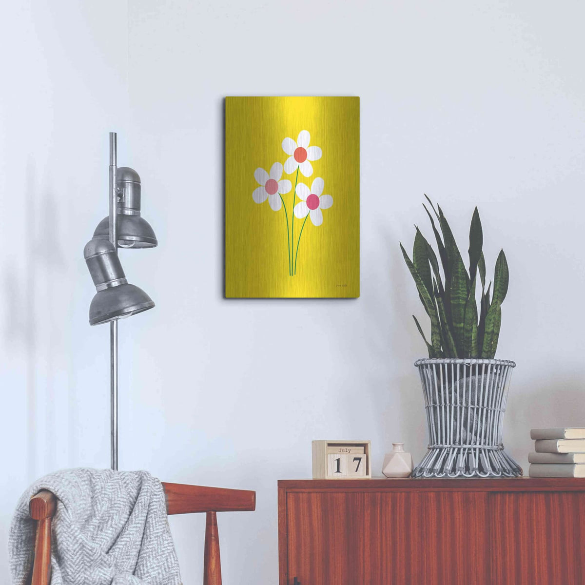 'Daisies II' by Ann Kelle – Metal Wall Art, 16x24 room view