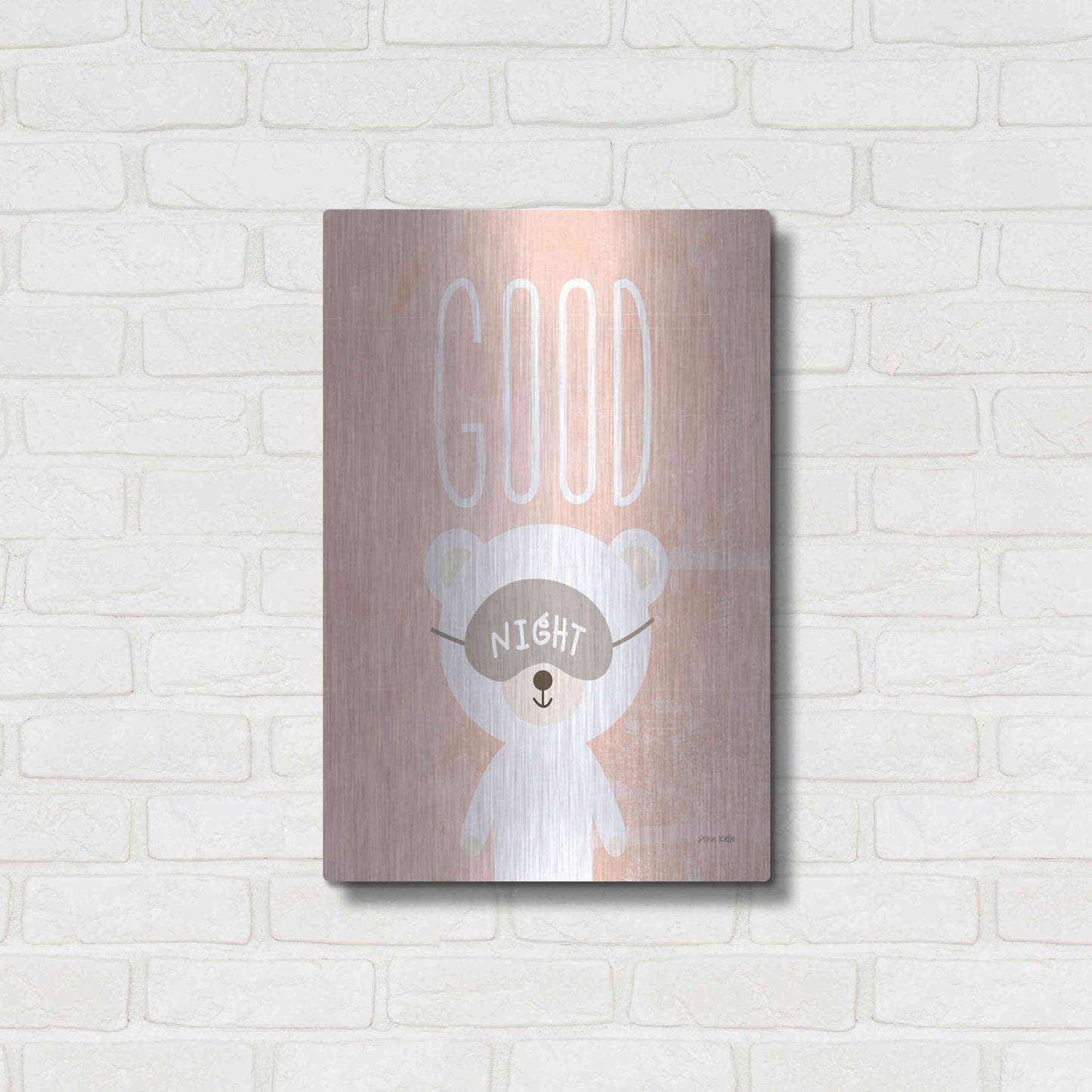 Luxe Metal Art 'Goodnight' by Ann Kelle Designs, Metal Wall Art,16x24