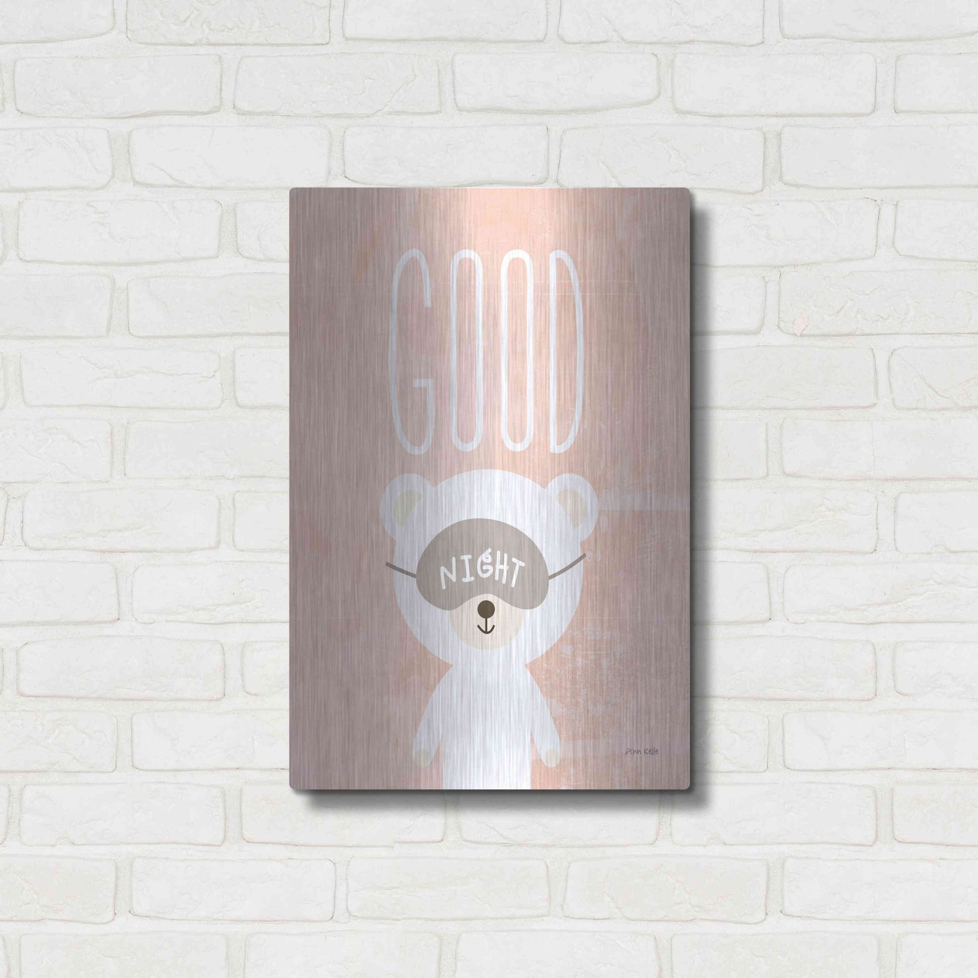 Luxe Metal Art 'Goodnight' by Ann Kelle Designs, Metal Wall Art,16x24