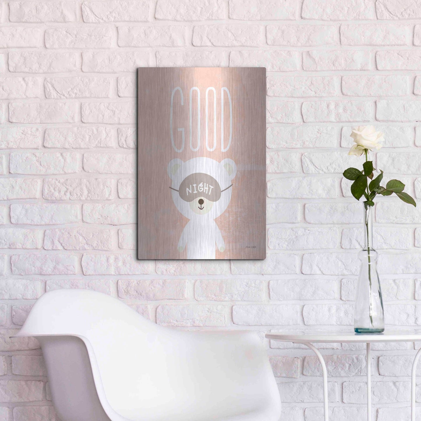 Luxe Metal Art 'Goodnight' by Ann Kelle Designs, Metal Wall Art,16x24