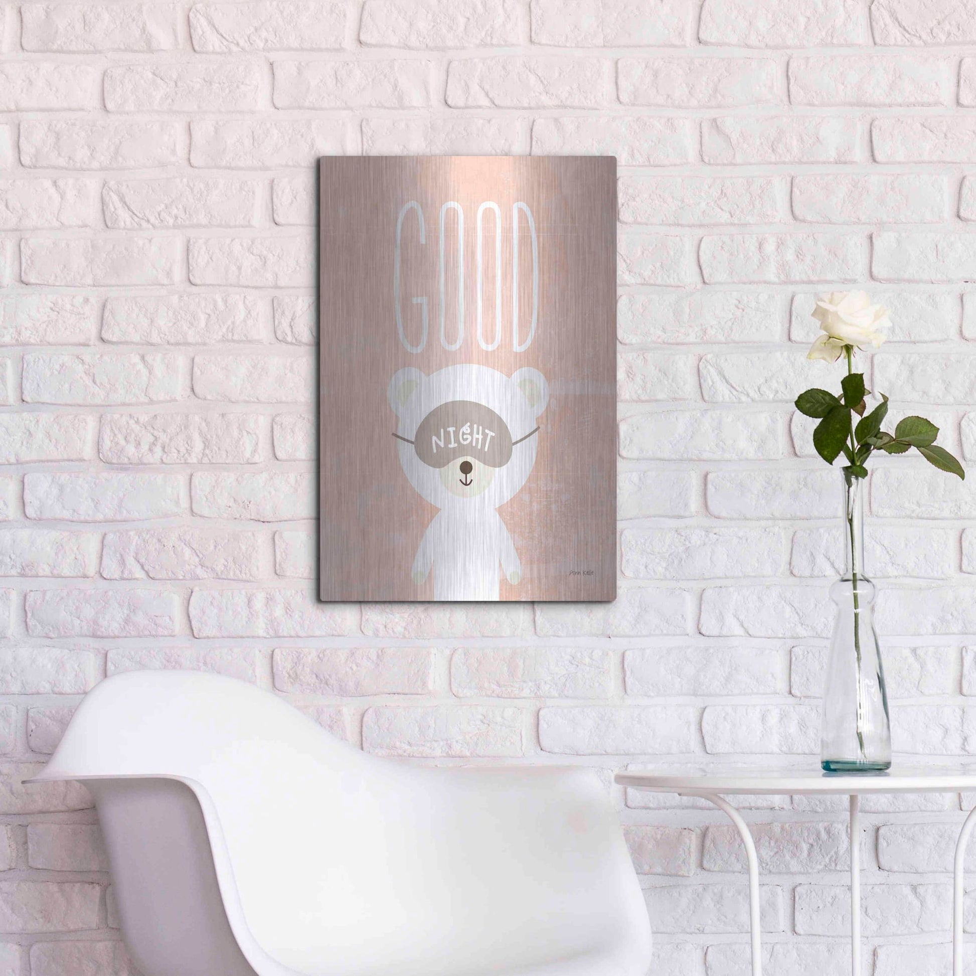 Luxe Metal Art 'Goodnight' by Ann Kelle Designs, Metal Wall Art,16x24