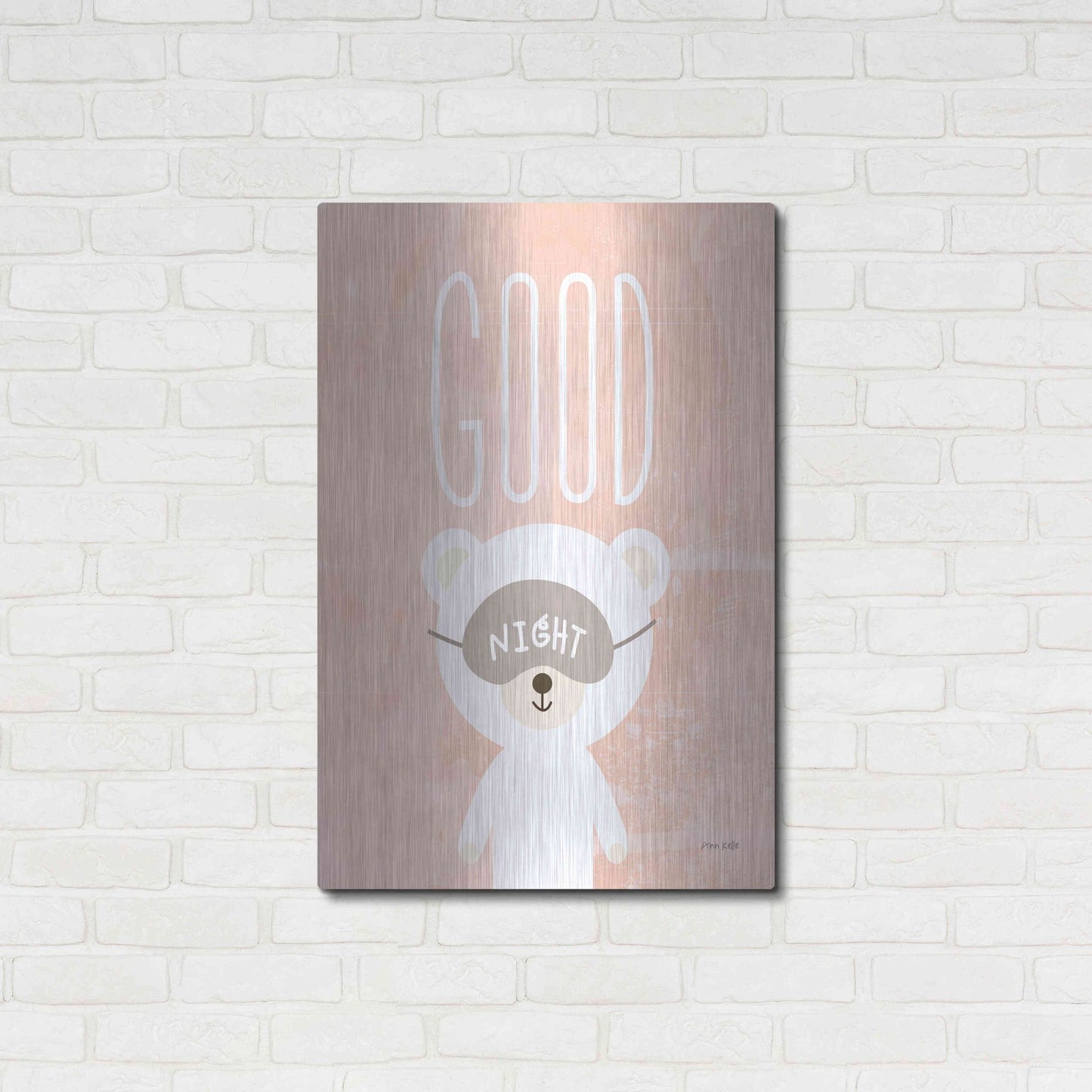 Luxe Metal Art 'Goodnight' by Ann Kelle Designs, Metal Wall Art,24x36